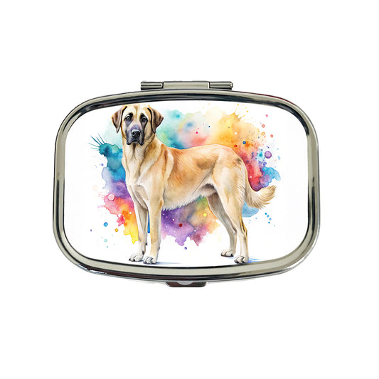 Anatolian Shepherd Dog Watercolor Style Travel Pill Box Case