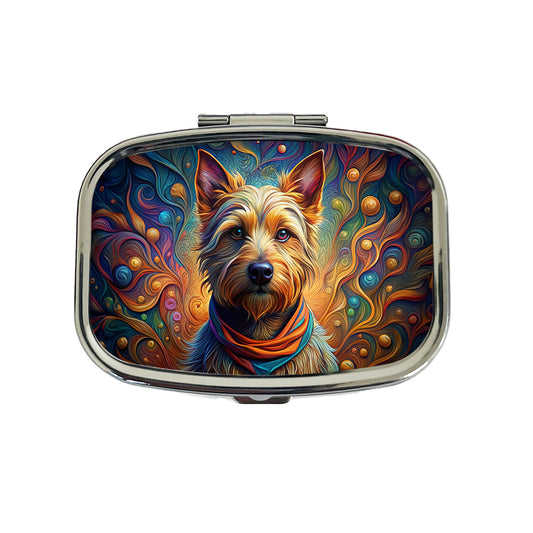 Australian Terrier Dog Art Nouveau Travel Pill Box Case