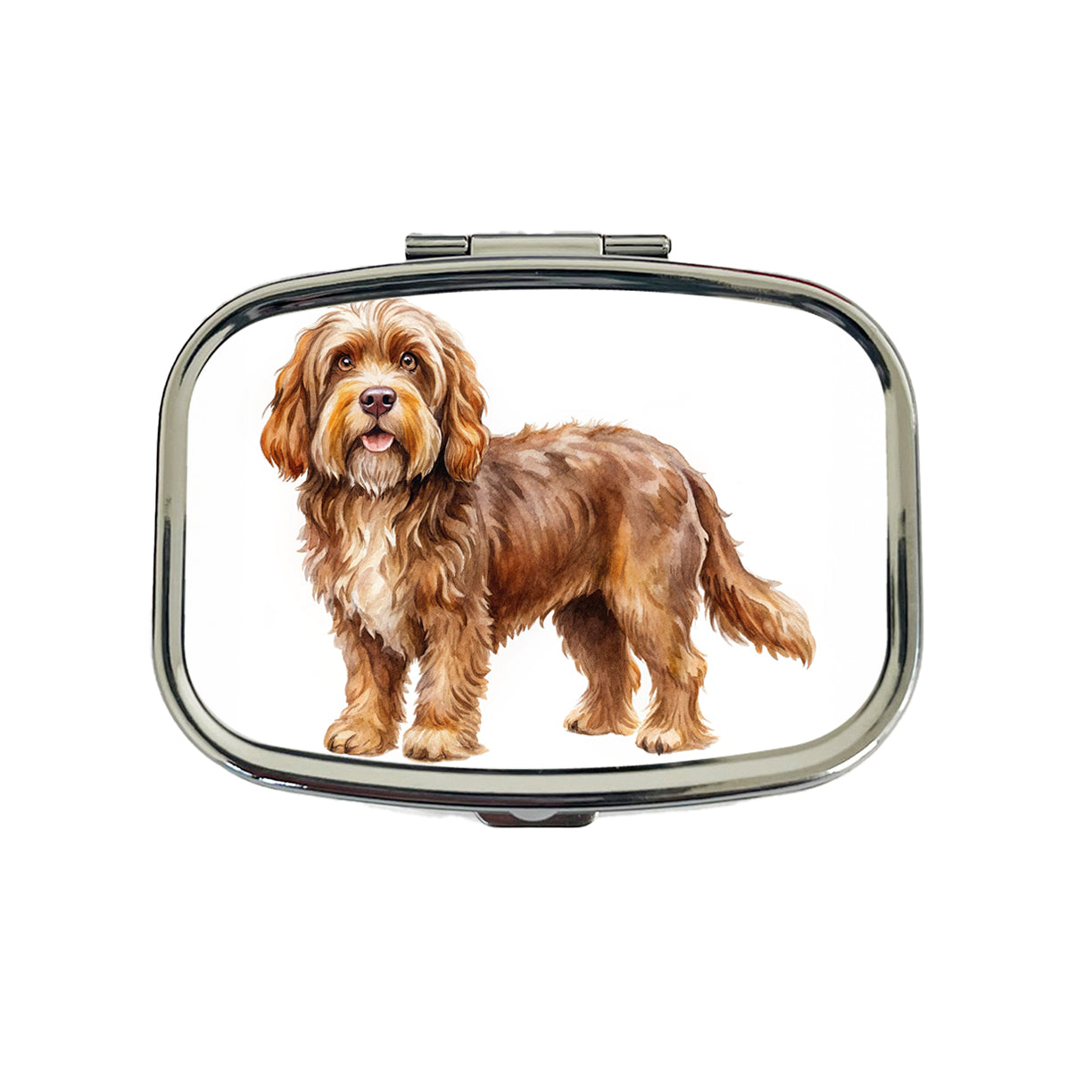 Barbet Dog Watercolor Style Travel Pill Box Case