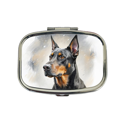 Beauceron Dog Illustration Travel Pill Box Case