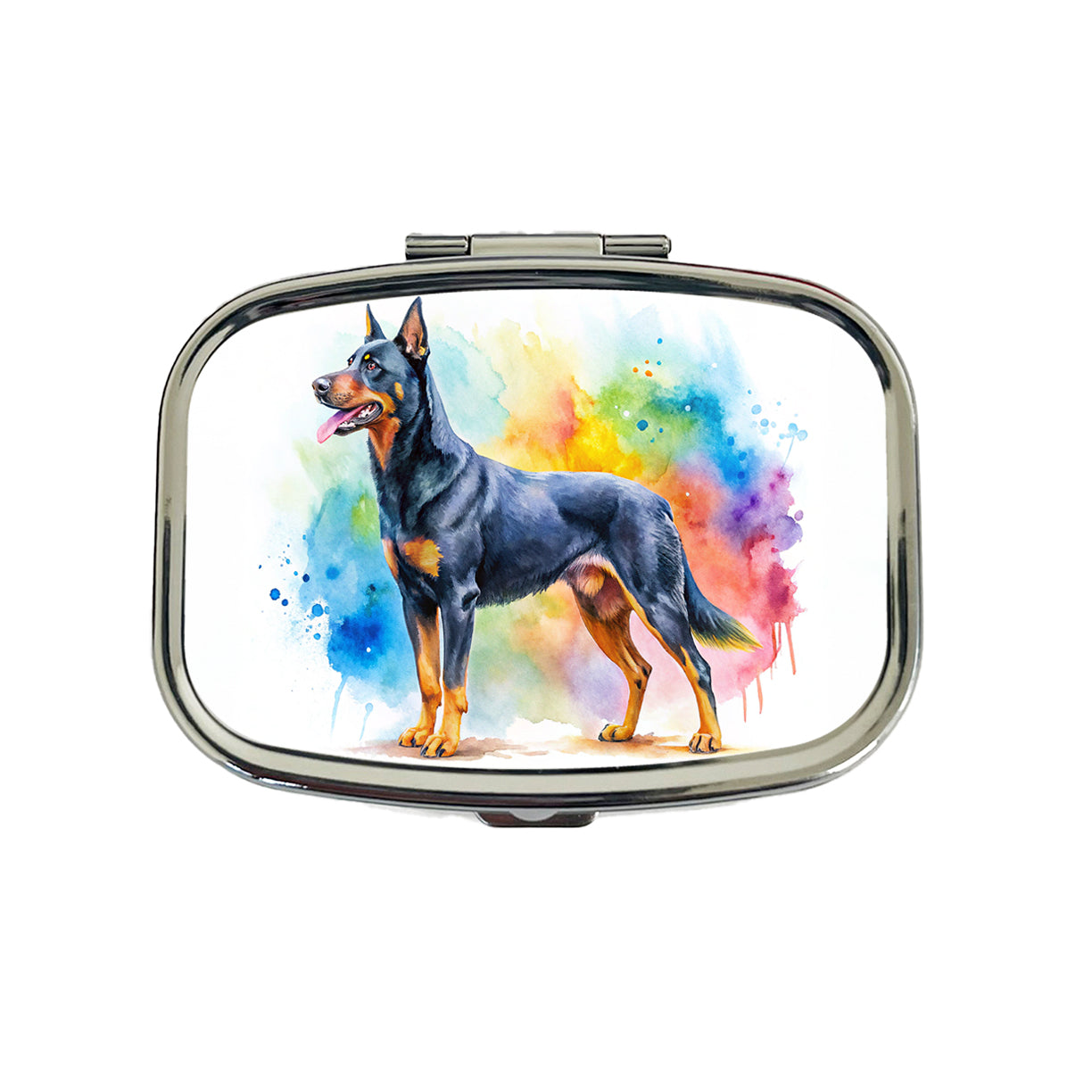 Beauceron Dog Watercolor Style Travel Pill Box Case