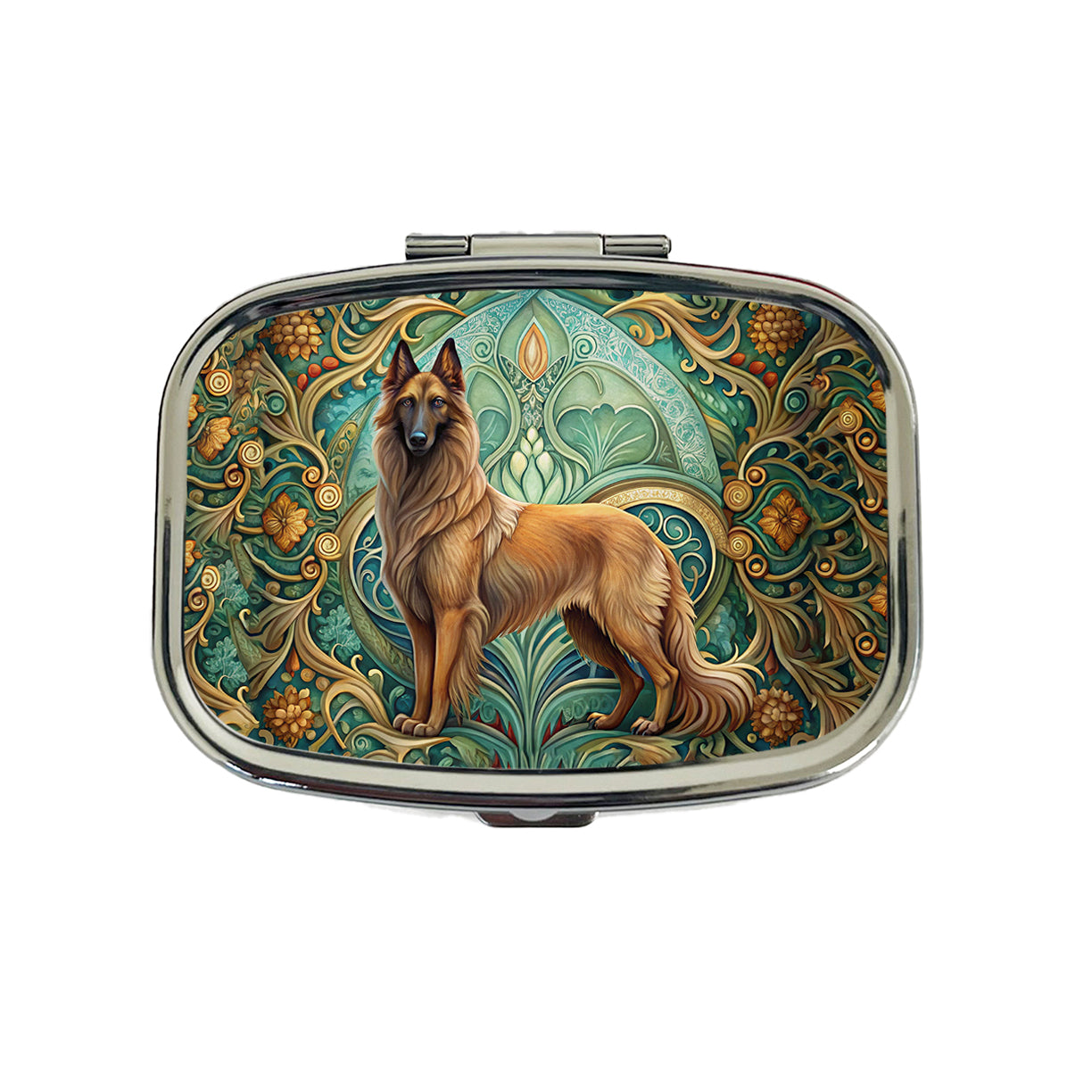 Belgian Tervuren Dog Art Nouveau Travel Pill Box Case