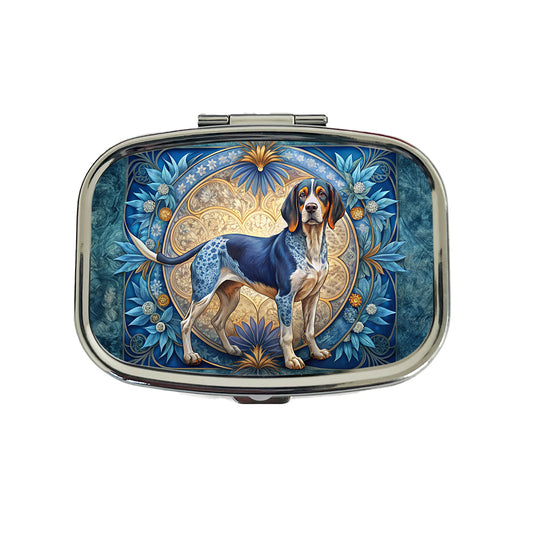 Bluetick Coonhound Dog Art Nouveau Travel Pill Box Case