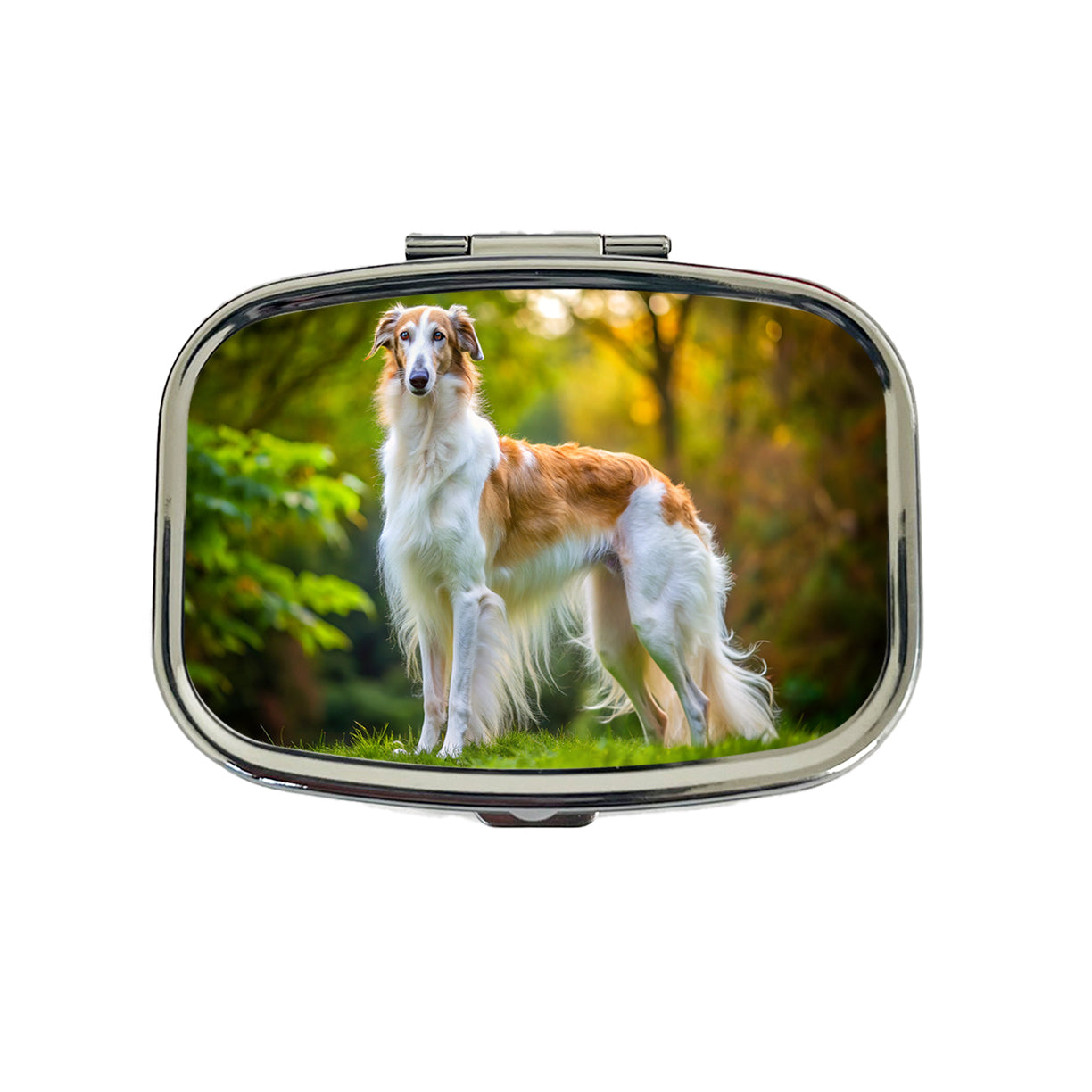 Borzoi Dog Photo Travel Pill Box Case