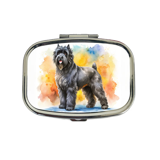 Bouviers Des Flandres Dog Watercolor Style Travel Pill Box Case