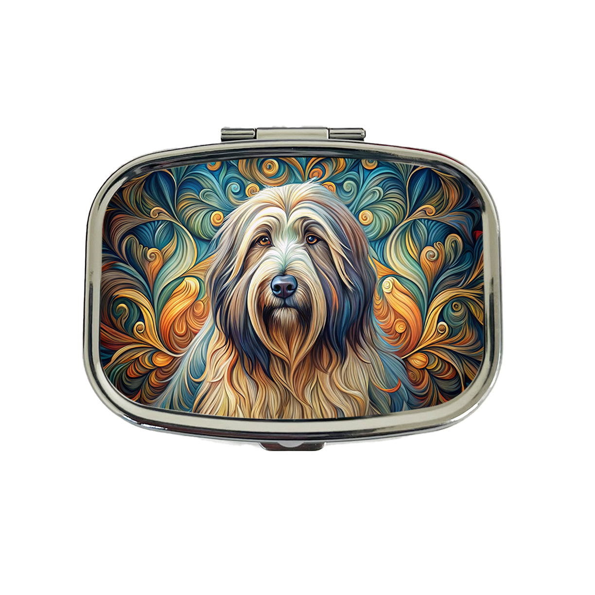 Briard Dog Art Nouveau Travel Pill Box Case
