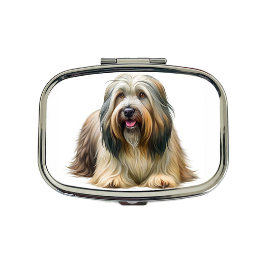 Briard Dog Illustration Travel Pill Box Case
