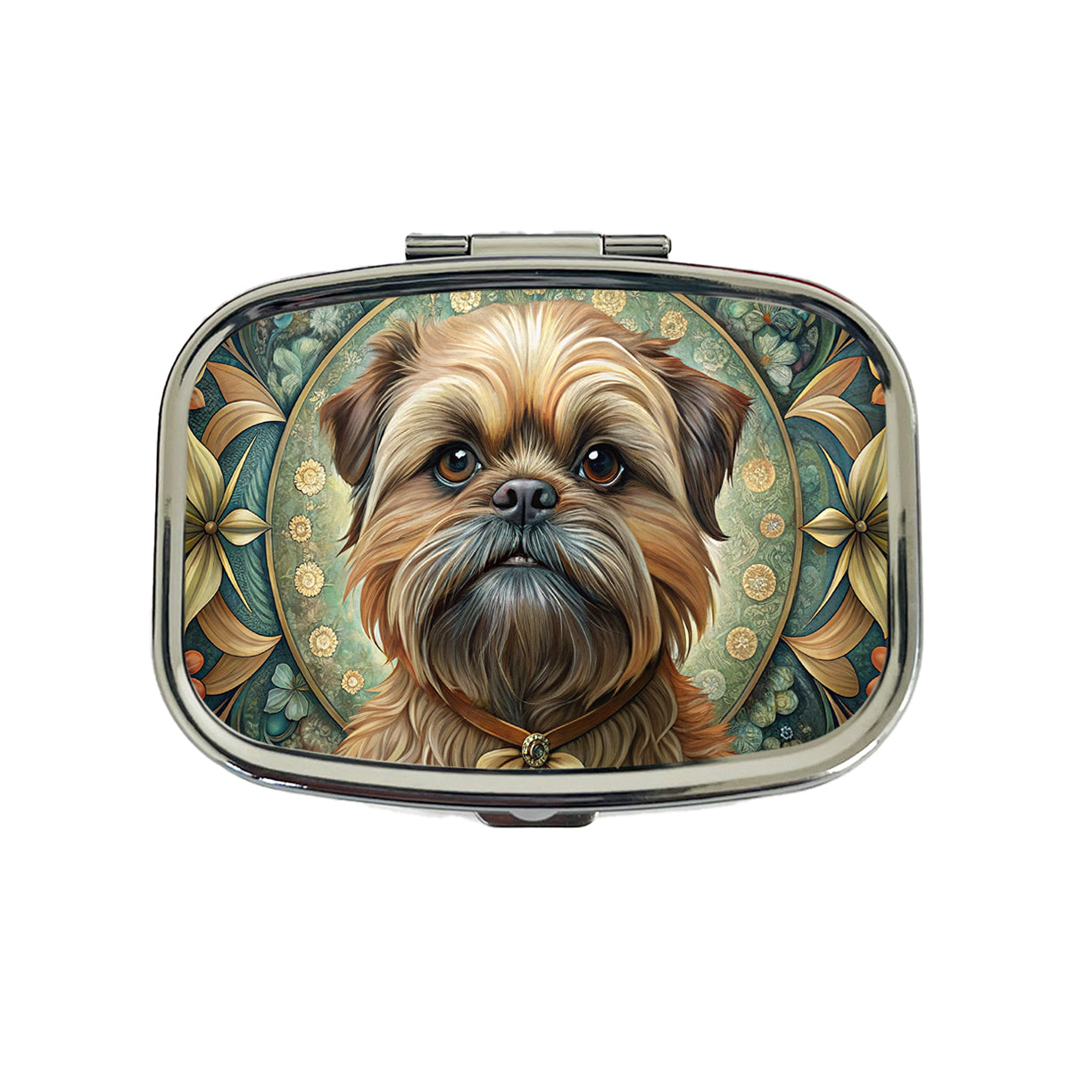 Brussels Griffon Dog Art Nouveau Travel Pill Box Case