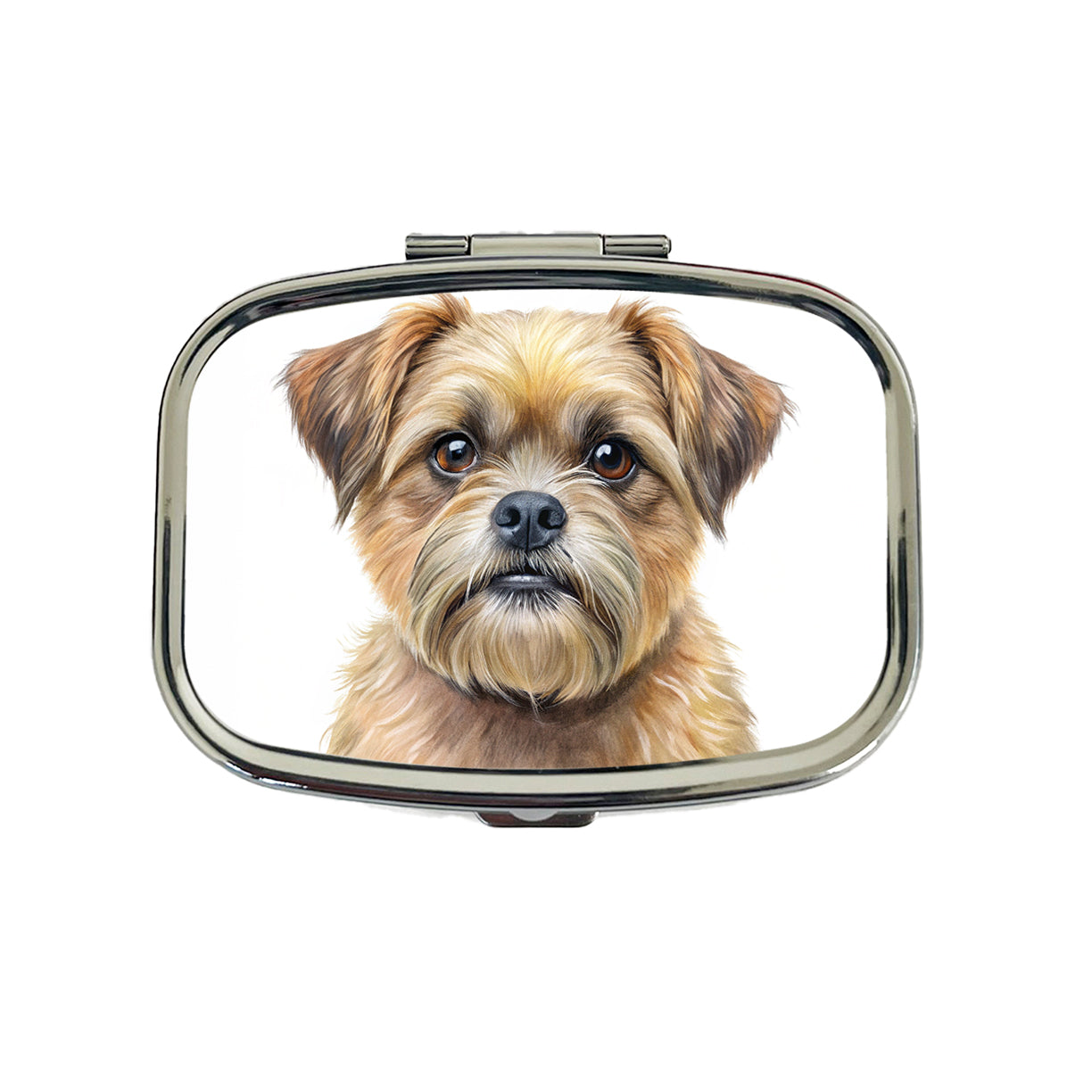 Brussels Griffon Dog Illustration Travel Pill Box Case
