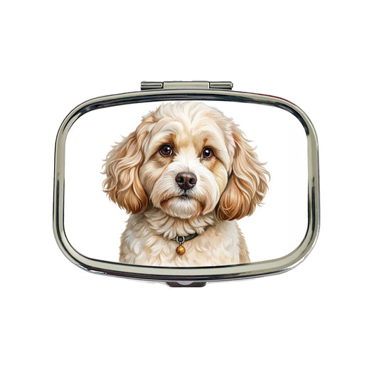 Cavachon Dog Illustration Travel Pill Box Case