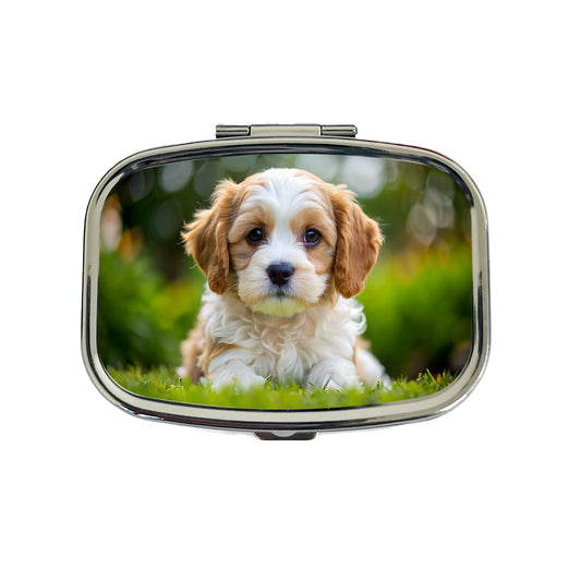 Cavachon Dog Puppy Photo Travel Pill Box Case