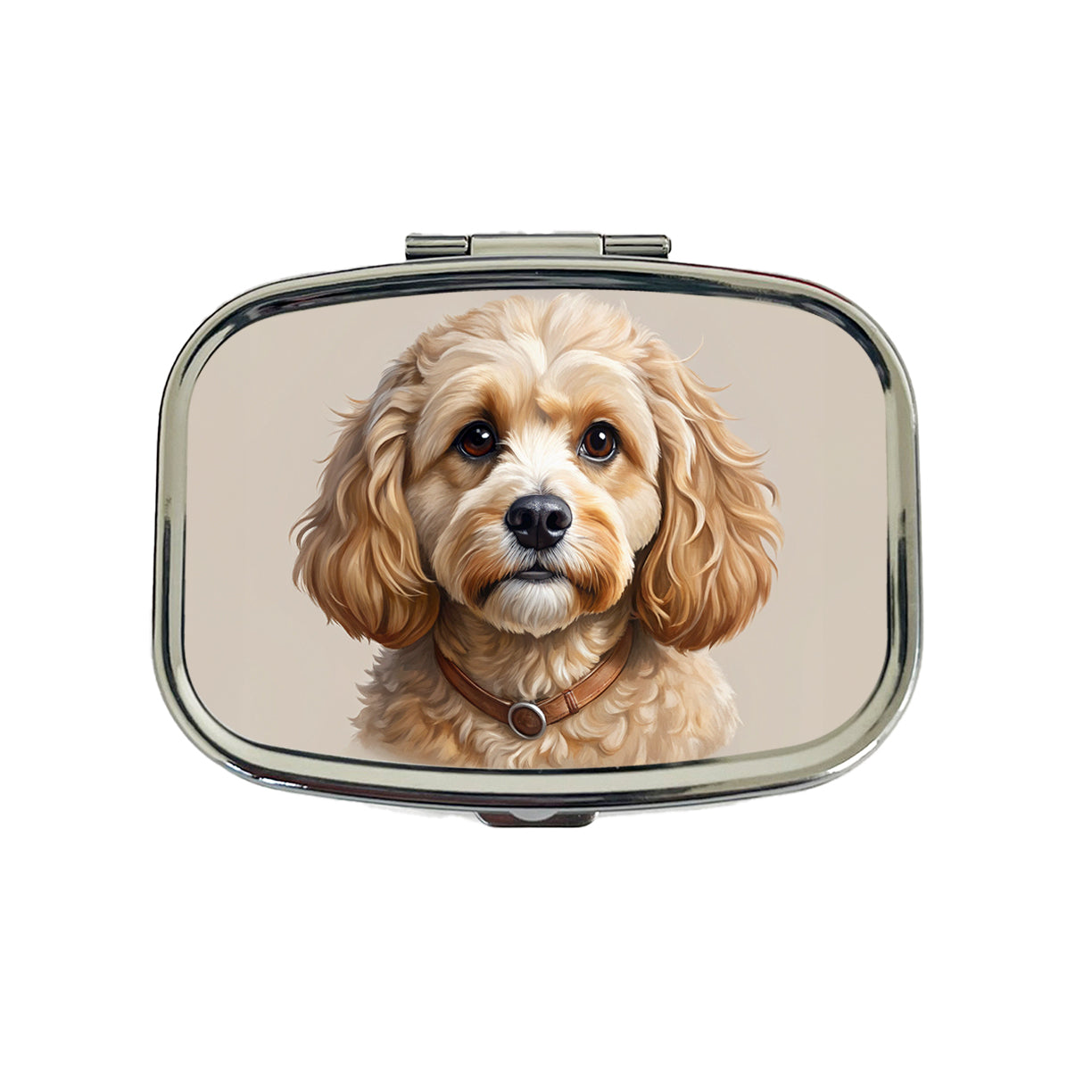 Cavapoo Dog Illustration Travel Pill Box Case