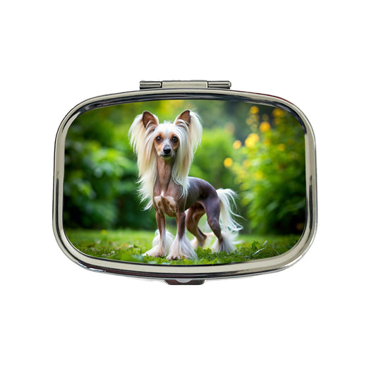 Chinese Crested Dog Photo Travel Pill Box Case