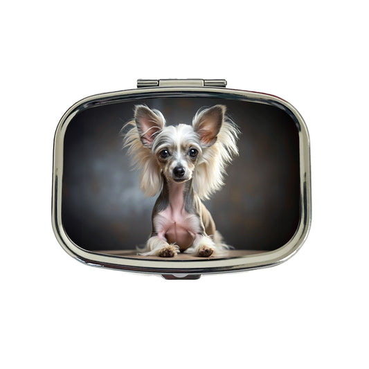 Chinese Crested Dog Puppy Photo Travel Pill Box Case
