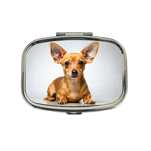 Chiweenie Dog Photo Travel Pill Box Case