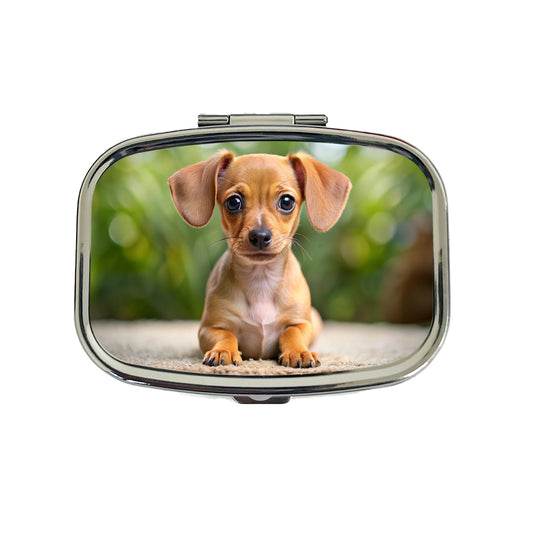 Chiweenie Dog Puppy Photo Travel Pill Box Case