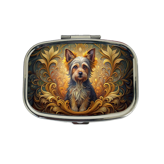 Chorkie Dog Art Nouveau Travel Pill Box Case