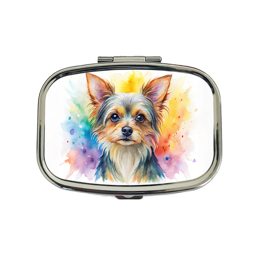 Chorkie Dog Watercolor Style Travel Pill Box Case