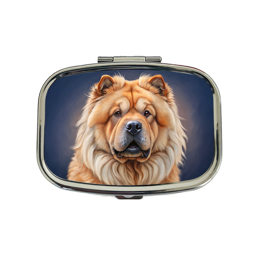Chow Chow Dog Illustration Travel Pill Box Case