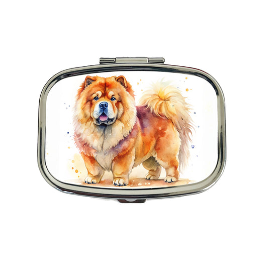 Chow Chow Dog Watercolor Style Travel Pill Box Case
