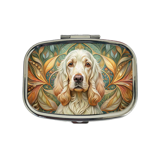 Clumber Spaniel Dog Art Nouveau Travel Pill Box Case