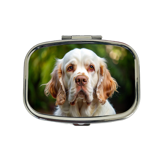 Clumber Spaniel Dog Photo Travel Pill Box Case