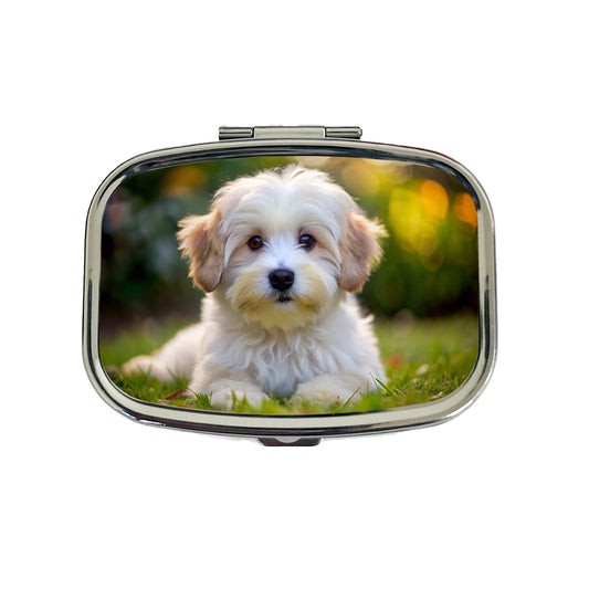 Coton De Tulear Dog Puppy Photo Travel Pill Box Case