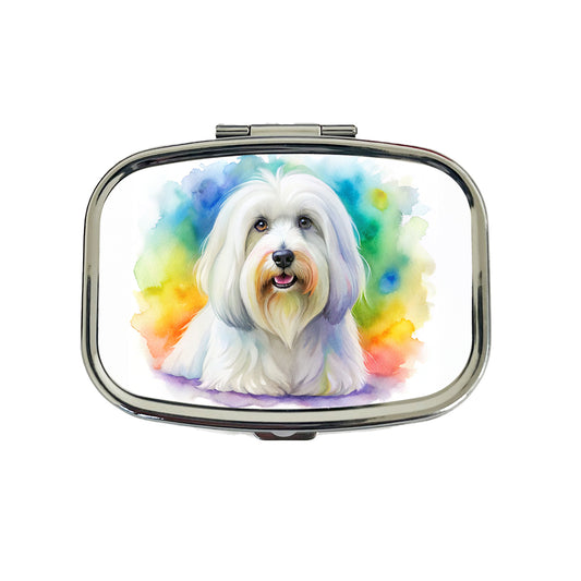 Coton De Tulear Dog Watercolor Style Travel Pill Box Case