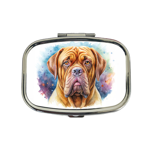 Dogues De Bordeaux Dog Watercolor Style Travel Pill Box Case