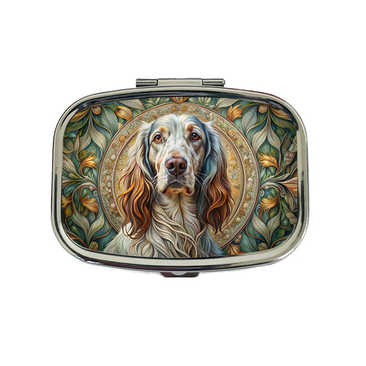 English Setter Dog Art Nouveau Travel Pill Box Case