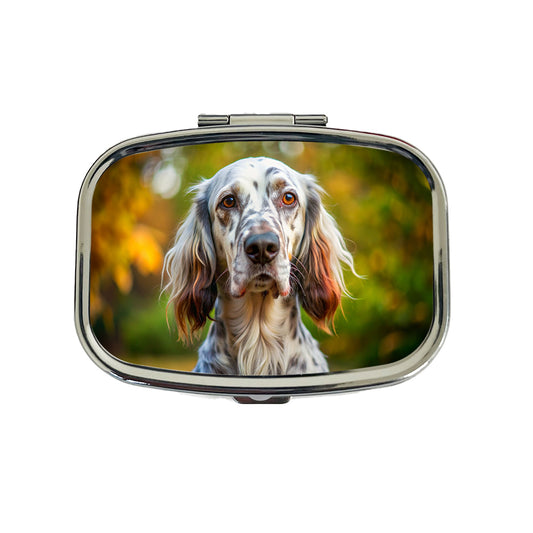 English Setter Dog Photo Travel Pill Box Case
