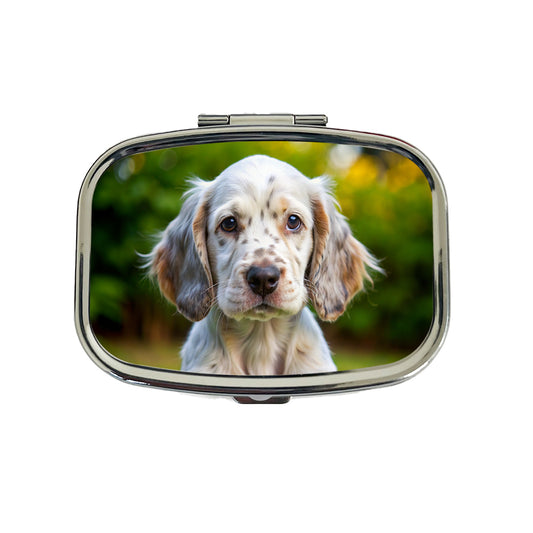 English Setter Dog Puppy Photo Travel Pill Box Case