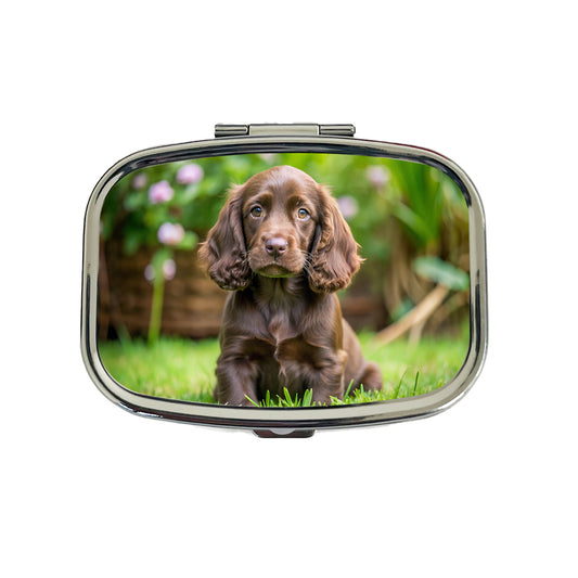 Field Spaniel Dog Puppy Photo Travel Pill Box Case