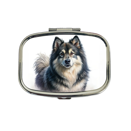 Finnish Lapphund Dog Illustration Travel Pill Box Case