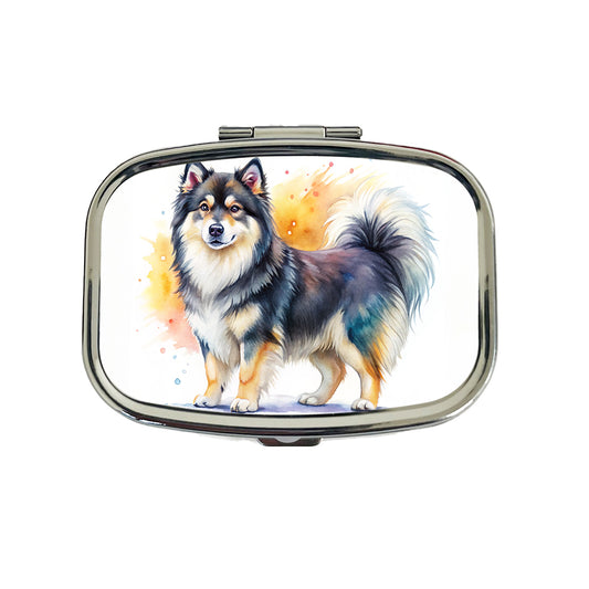 Finnish Lapphund Dog Watercolor Style Travel Pill Box Case