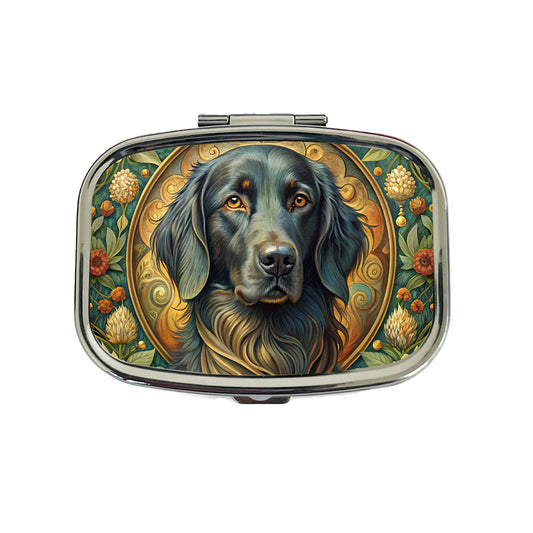 Flat Coated Retriever Dog Art Nouveau Travel Pill Box Case