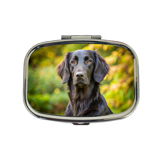 Flat Coated Retriever Dog Photo Travel Pill Box Case