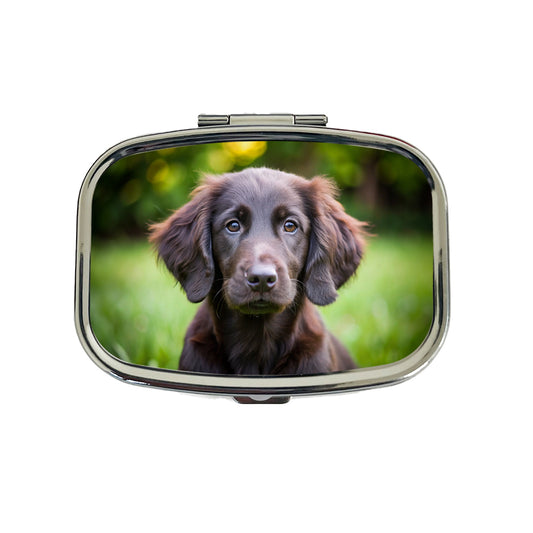 Flat Coated Retriever Dog Puppy Photo Travel Pill Box Case