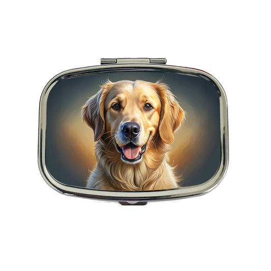 Goldador Dog Illustration Travel Pill Box Case