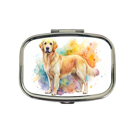 Goldador Dog Watercolor Style Travel Pill Box Case
