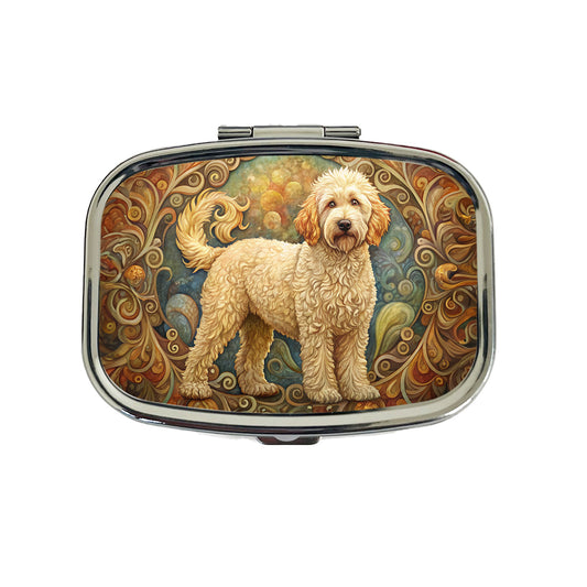 Goldendoodle Dog Art Nouveau Travel Pill Box Case