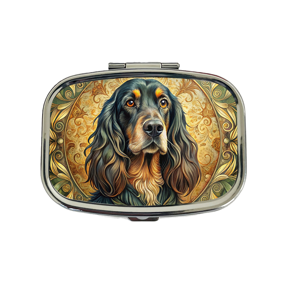 Gordon Setter Dog Art Nouveau Travel Pill Box Case