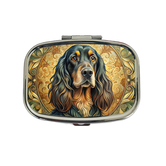 Gordon Setter Dog Art Nouveau Travel Pill Box Case