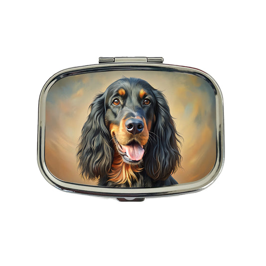 Gordon Setter Dog Illustration Travel Pill Box Case