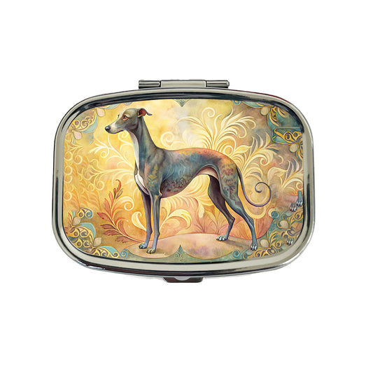 Greyhound Dog Art Nouveau Travel Pill Box Case