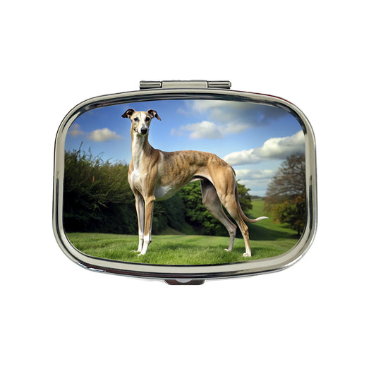 Greyhound Dog Photo Travel Pill Box Case