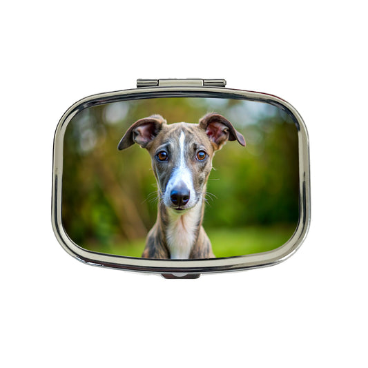 Greyhound Dog Puppy Photo Travel Pill Box Case
