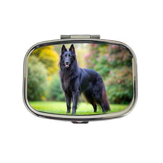 Groenendael Belgian Sheepdog Dog Photo Travel Pill Box Case