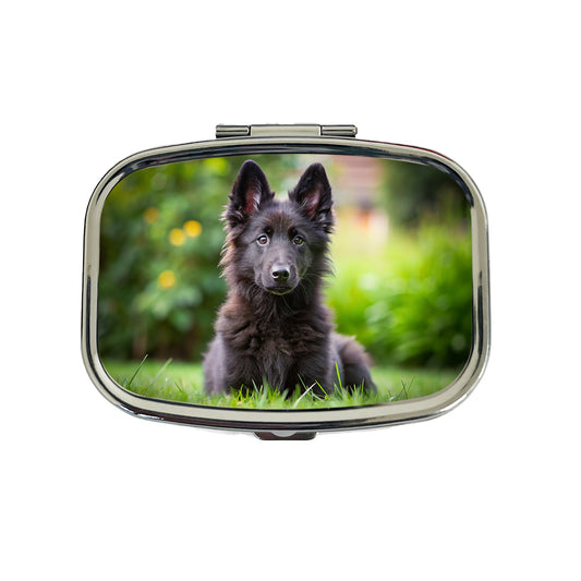 Groenendael Belgian Sheepdog Dog Puppy Photo Travel Pill Box Case