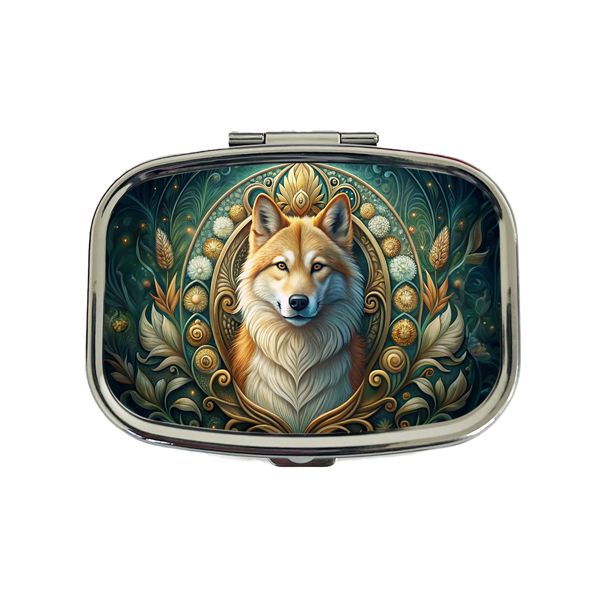 Icelandic Sheepdog Dog Art Nouveau Travel Pill Box Case